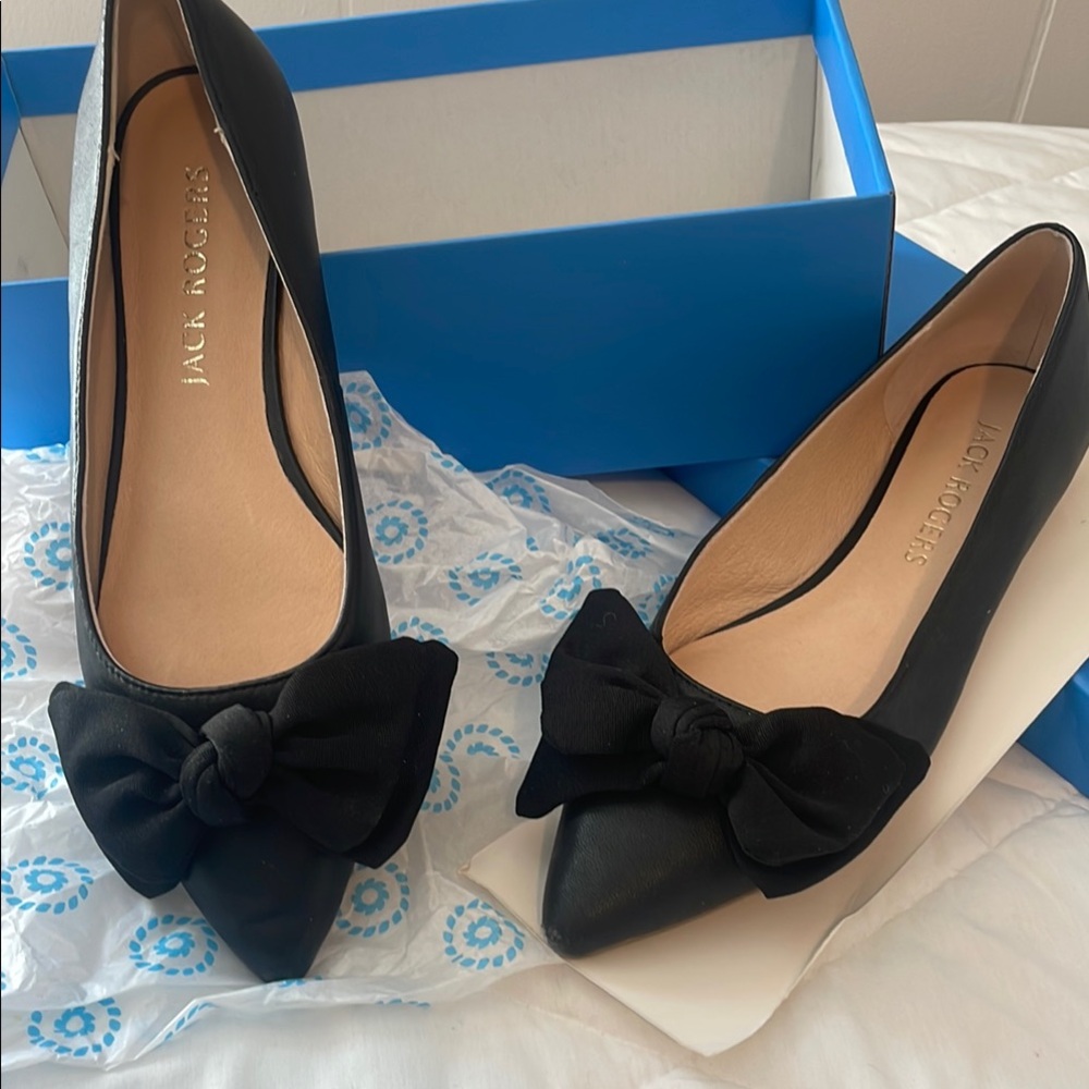 Jack Rogers Black Bow Women's Shoes